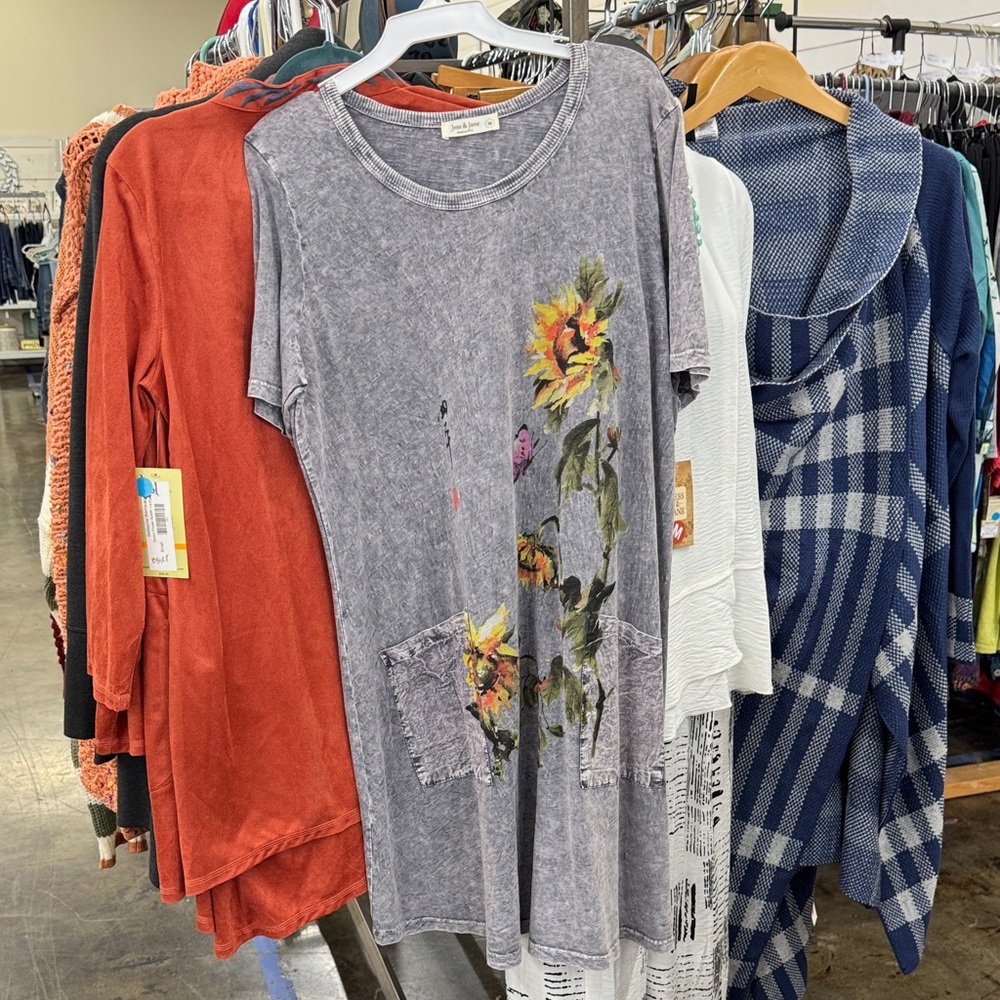 Floral Gray Casual Dress